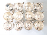 Vintage Silver Plate Rose Punch Bowl Set With 12 Cups And Ladle Silver And Silverplate