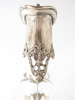 Italian Pewter And Glass Wine Decanter Carafe Very Ornate Work Barware