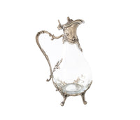 Italian Pewter And Glass Wine Decanter Carafe Very Ornate Work Barware