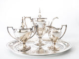 Vintage Pairpoint Silver Plate Tea Set With Tray Art Deco Tea and Coffee Sets