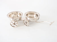 Vintage Silver Plate Double Wine Trolley Wagon Cart Silver And Silverplate