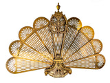 Antique English Fireplace Screen Peacock Fan Made In England Art Deco/ Art Nouveau