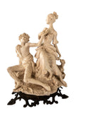 Renaissance Style Sculpture Statue Woman With Boy and Lamb Art and Collectibles