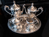 Antique Silverplate Tea Set With Tray Theodore B Starr Tea and Coffee Sets