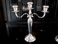 Vintage Silver Plate Candelabra Pair Candle Holders Convertible Candles And Candelabra