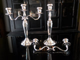 Vintage Silver Plate Candelabra Pair Candle Holders Convertible Candles And Candelabra