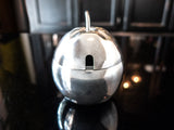 Antique Silver Soldered Preserve Pot Jelly Jar Apple Shaped Sheffield England Silver And Silverplate
