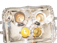 Vintage Silver Plate Tea Set With Tray Coffee Service Set Goldfeder Silver Co Tea and Coffee Sets