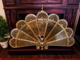 Vintage Brass Fireplace Screen Fireplace Fan Gargoyle Peacock Griffin Hollywood Regency Fireplace Screens