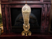 Vintage Brass Fireplace Screen Fireplace Fan Gargoyle Peacock Griffin Hollywood Regency Art Deco/ Art Nouveau