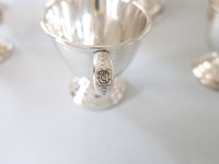 Vintage Silver Plate Rose Punch Bowl Set With 12 Cups And Ladle Silver And Silverplate