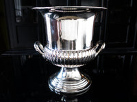 Vintage Silver Plate Trophy Style Champagne Chiller Ice Bucket Barware