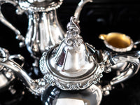 Vintage Silver Plate Coffee Tea Service Set La Reine By Wallace Tea and Coffee Sets