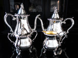 Vintage Silver Plate Coffee Tea Service Set La Reine By Wallace Tea and Coffee Sets