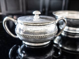 Vintage Silver Soldered Hotel Restaurant Sugar Bowl And Bowl Reed & Barton And Grand Silver Co Hotel Military RR Silver