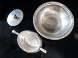 Vintage Silver Soldered Hotel Restaurant Sugar Bowl And Bowl Reed & Barton And Grand Silver Co Hotel Military RR Silver