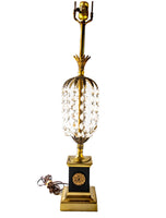 Vintage Black Brass And Crystal Table Lamp Westwood Industries Lighting