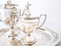 Vintage Pairpoint Silver Plate Tea Set With Tray Art Deco Tea and Coffee Sets