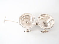 Vintage Silver Plate Double Wine Trolley Wagon Cart Silver And Silverplate