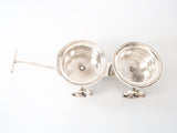 Vintage Silver Plate Double Wine Trolley Wagon Cart Silver And Silverplate