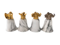 Vintage Stirrup Cups Hunt Cups Set Of Four Marble and Metal Barware