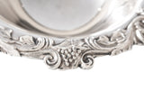 Vintage Silver Inlay Footed Serving Bowl Ornate Rim Queen Victoria Silver And Silverplate