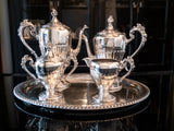 Antique Silverplate Tea Set With Tray Theodore B Starr Tea and Coffee Sets