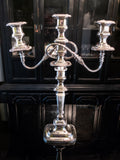 Antique Large Old Sheffield Plate Candelabra Candle Holder Convertible Candles And Candelabra