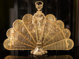 Vintage Brass Fireplace Screen Fan Peacock Tail Victorian Fireplace Screens