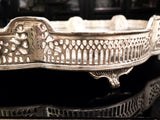 Vintage XL Castilian Silver Serving Tray With Handles And Feet Trays