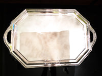Vintage Silver Plate Oval Octagon Serving Tray Gorham YC1327 Art Deco Trays
