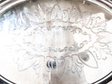 Antique Silver Plate Serving Tray Portrait Medallion Faces Greek Revival Large Trays