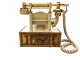 Vintage Rotary Phone Cream And Gold Victorian Style Princess Phone Western Electric