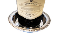 Vintage Silverplate Champagne Wine Coaster Engraved Crest Silver And Silverplate
