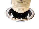 Vintage Silverplate Champagne Wine Coaster Engraved Crest Silver And Silverplate