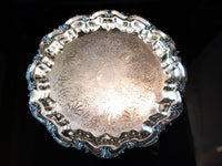 Vintage Silver Plate Serving Tray Salver Footed BSC Trays