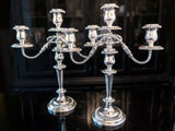 Vintage Silver Plate Candelabra Pair Candle Holders Tall Centerpieces Candles And Candelabra