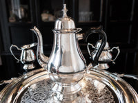 Vintage Silverplate Tea Set Georgian Style With Tray Tea and Coffee Sets
