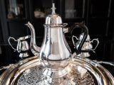 Vintage Silverplate Tea Set Georgian Style With Tray Tea and Coffee Sets