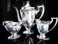 Antique Silver Plate Tea Set Hand Chased Barbour Silver Tea and Coffee Sets