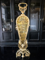 Vintage Brass Fireplace Screen Fireplace Fan Peacock Griffin Gargoyle Art Deco/ Art Nouveau