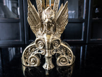 Vintage Brass Fireplace Screen Fireplace Fan Peacock Griffin Gargoyle Art Deco/ Art Nouveau