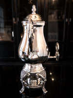Vintage Silver Plate Coffee Urn Samovar With Burner Ornate Tea and Coffee Sets