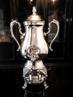 Vintage Silver Plate Coffee Urn Samovar With Burner Ornate Tea and Coffee Sets