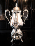 Vintage Silver Plate Coffee Urn Samovar With Burner Ornate Tea and Coffee Sets