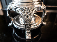 Vintage Silver Plate Coffee Urn Samovar With Burner Ornate Tea and Coffee Sets