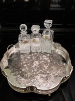 Vintage XL Castilian Silver Serving Tray With Handles And Feet Trays