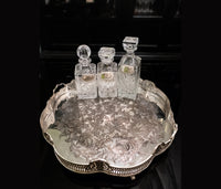 Vintage XL Castilian Silver Serving Tray With Handles And Feet Trays