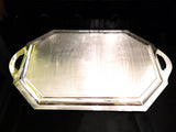 Vintage Silver Plate Oval Octagon Serving Tray Gorham YC1327 Art Deco Trays