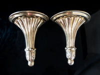 Vintage Brass Wall Sconce Shelves Pair In Art Deco Style Set Of Two Art Deco/ Art Nouveau